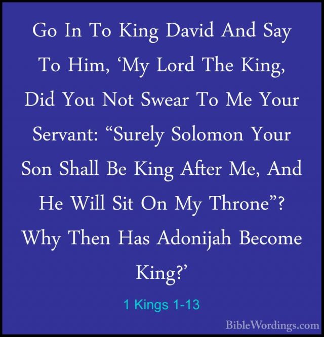 1 Kings 1 - Holy Bible English - BibleWordings.com