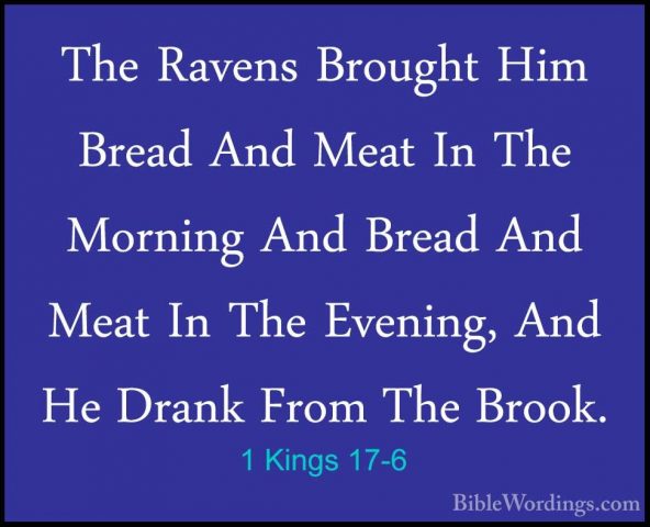 1 Kings 17-6 - The Ravens Brought Him Bread And Meat In The MorniThe Ravens Brought Him Bread And Meat In The Morning And Bread And Meat In The Evening, And He Drank From The Brook. 