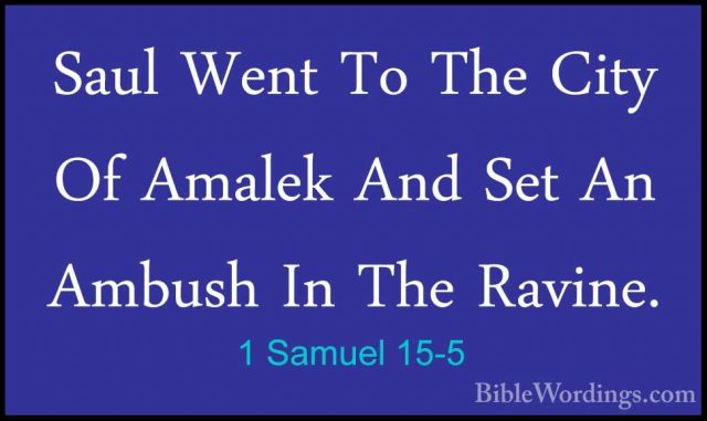 1 Samuel 15-5 - Saul Went To The City Of Amalek And Set An AmbushSaul Went To The City Of Amalek And Set An Ambush In The Ravine. 