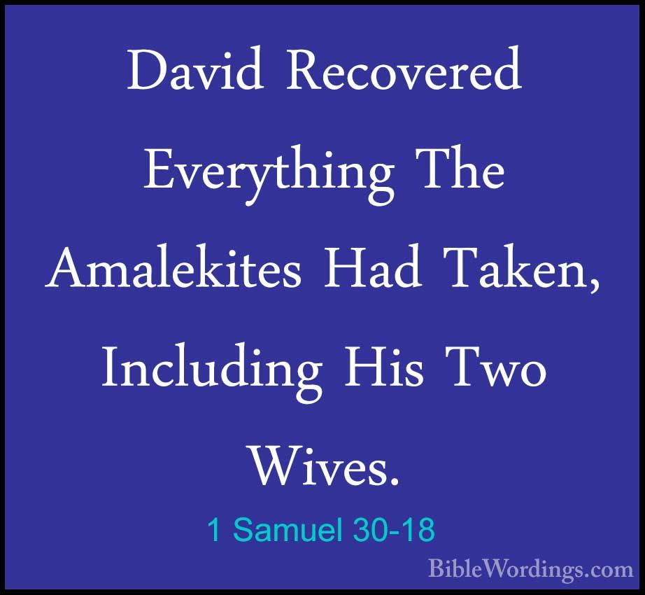 1 Samuel 30 Explained