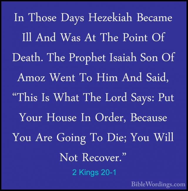 2 Kings 20 - Holy Bible English - BibleWordings.com