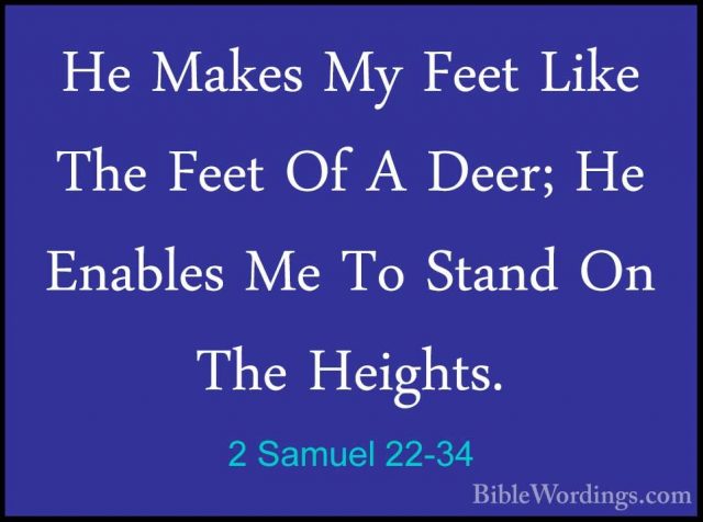 2 Samuel 22-34 - He Makes My Feet Like The Feet Of A Deer; He EnaHe Makes My Feet Like The Feet Of A Deer; He Enables Me To Stand On The Heights. 