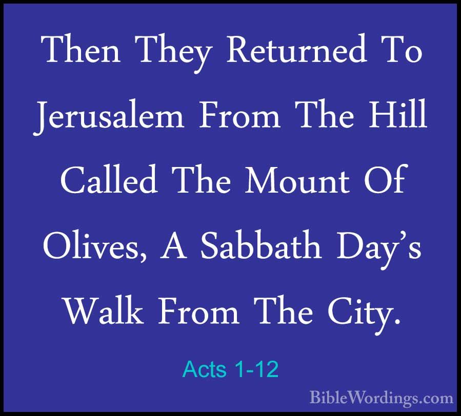 what was a sabbath day's journey in acts 1 12