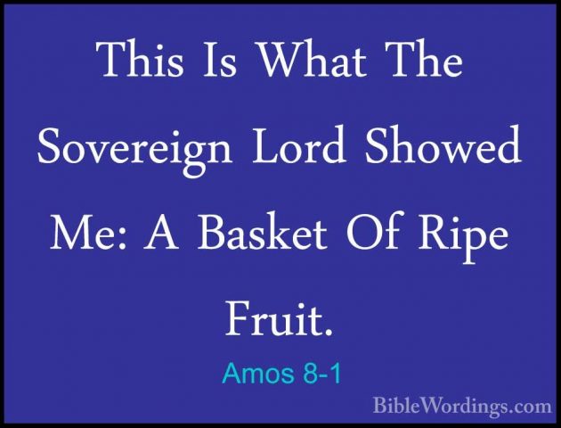 Amos 8-1 - This Is What The Sovereign Lord Showed Me: A Basket OfThis Is What The Sovereign Lord Showed Me: A Basket Of Ripe Fruit. 