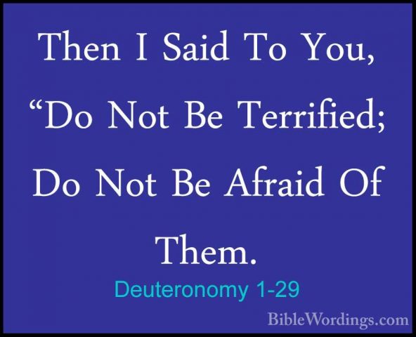 Deuteronomy 1-29 - Then I Said To You, "Do Not Be Terrified; Do NThen I Said To You, "Do Not Be Terrified; Do Not Be Afraid Of Them. 