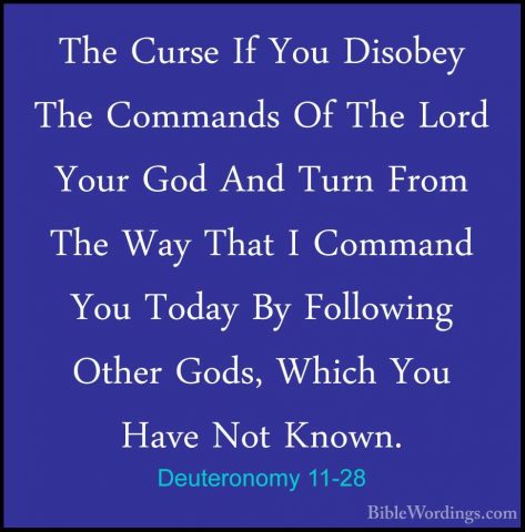 Deuteronomy 11-28 - The Curse If You Disobey The Commands Of TheThe Curse If You Disobey The Commands Of The Lord Your God And Turn From The Way That I Command You Today By Following Other Gods, Which You Have Not Known. 