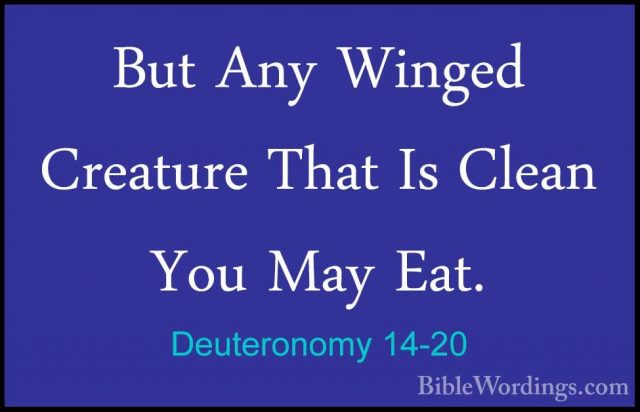 Deuteronomy 14-20 - But Any Winged Creature That Is Clean You MayBut Any Winged Creature That Is Clean You May Eat. 