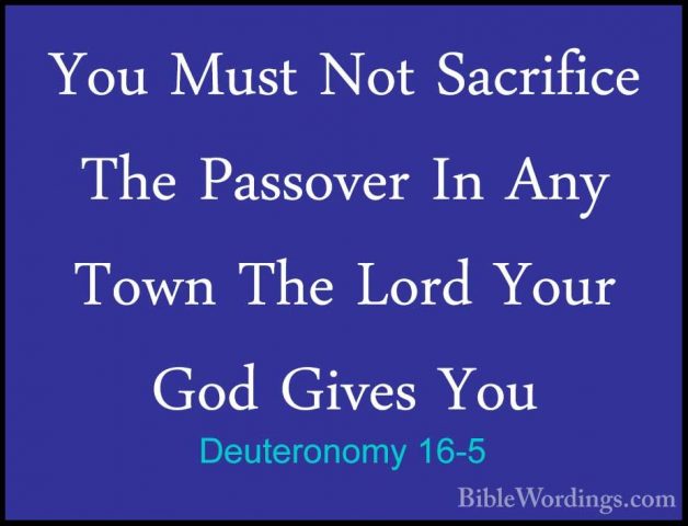 Deuteronomy 16-5 - You Must Not Sacrifice The Passover In Any TowYou Must Not Sacrifice The Passover In Any Town The Lord Your God Gives You 