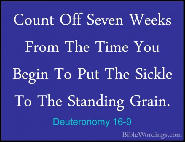 Deuteronomy 16-9 - Count Off Seven Weeks From The Time You BeginCount Off Seven Weeks From The Time You Begin To Put The Sickle To The Standing Grain. 