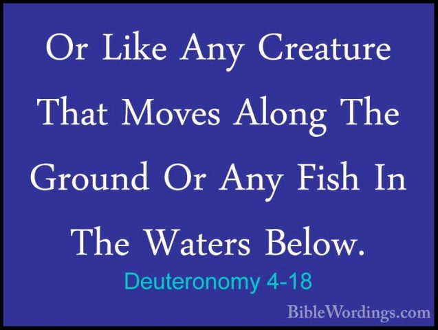 Deuteronomy 4-18 - Or Like Any Creature That Moves Along The GrouOr Like Any Creature That Moves Along The Ground Or Any Fish In The Waters Below. 