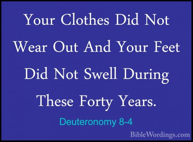 Deuteronomy 8-4 - Your Clothes Did Not Wear Out And Your Feet DidYour Clothes Did Not Wear Out And Your Feet Did Not Swell During These Forty Years. 