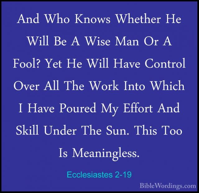 Ecclesiastes 2 - Holy Bible English - BibleWordings.com