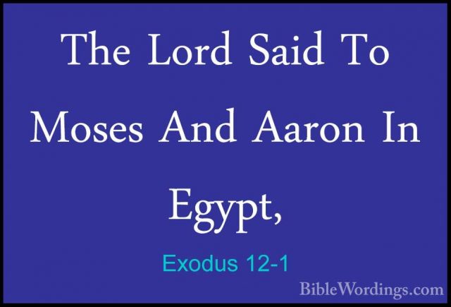 Exodus 12-1 - The Lord Said To Moses And Aaron In Egypt,The Lord Said To Moses And Aaron In Egypt, 