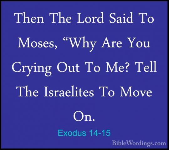 Exodus 14-15 - Then The Lord Said To Moses, "Why Are You Crying OThen The Lord Said To Moses, "Why Are You Crying Out To Me? Tell The Israelites To Move On. 