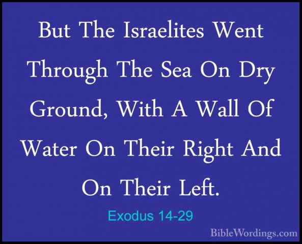 Exodus 14-29 - But The Israelites Went Through The Sea On Dry GroBut The Israelites Went Through The Sea On Dry Ground, With A Wall Of Water On Their Right And On Their Left. 