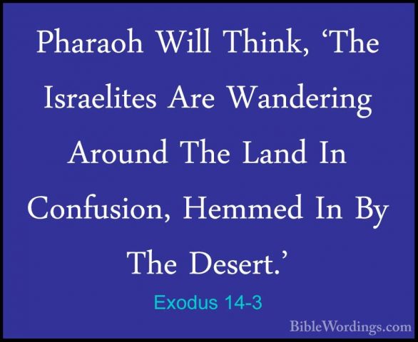 Exodus 14-3 - Pharaoh Will Think, 'The Israelites Are Wandering APharaoh Will Think, 'The Israelites Are Wandering Around The Land In Confusion, Hemmed In By The Desert.' 