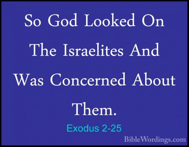 Exodus 2-25 - So God Looked On The Israelites And Was Concerned ASo God Looked On The Israelites And Was Concerned About Them.