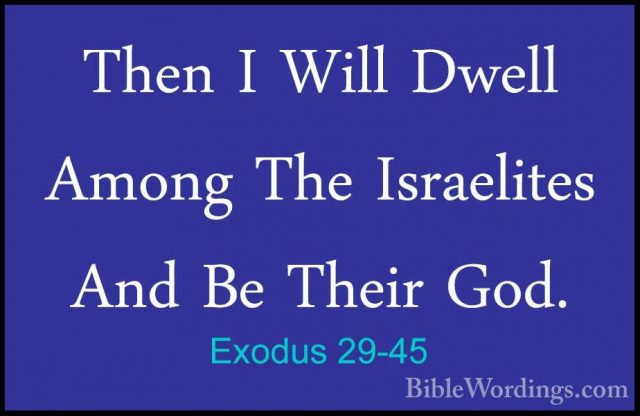 Exodus 29-45 - Then I Will Dwell Among The Israelites And Be TheiThen I Will Dwell Among The Israelites And Be Their God. 
