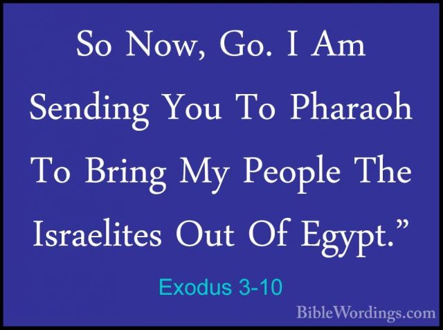 Exodus 3-10 - So Now, Go. I Am Sending You To Pharaoh To Bring MySo Now, Go. I Am Sending You To Pharaoh To Bring My People The Israelites Out Of Egypt." 