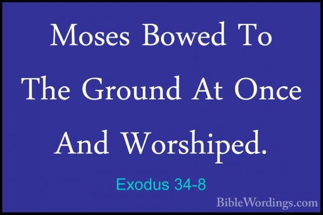 Exodus 34-8 - Moses Bowed To The Ground At Once And Worshiped.Moses Bowed To The Ground At Once And Worshiped. 
