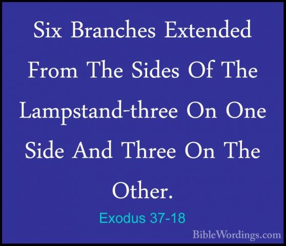 Exodus 37-18 - Six Branches Extended From The Sides Of The LampstSix Branches Extended From The Sides Of The Lampstand-three On One Side And Three On The Other. 