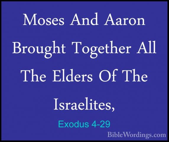 Exodus 4-29 - Moses And Aaron Brought Together All The Elders OfMoses And Aaron Brought Together All The Elders Of The Israelites, 