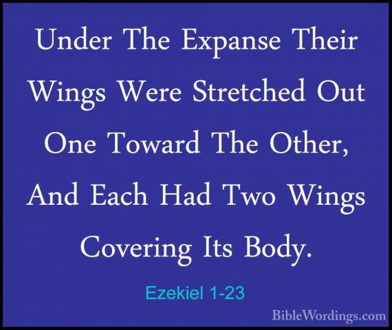 Ezekiel 1-23 - Under The Expanse Their Wings Were Stretched Out OUnder The Expanse Their Wings Were Stretched Out One Toward The Other, And Each Had Two Wings Covering Its Body. 
