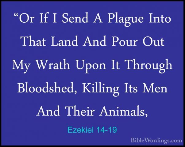 Ezekiel 14-19 - "Or If I Send A Plague Into That Land And Pour Ou"Or If I Send A Plague Into That Land And Pour Out My Wrath Upon It Through Bloodshed, Killing Its Men And Their Animals, 