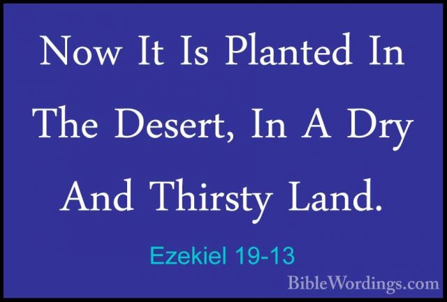 Ezekiel 19-13 - Now It Is Planted In The Desert, In A Dry And ThiNow It Is Planted In The Desert, In A Dry And Thirsty Land. 