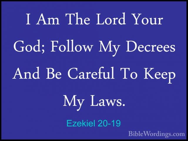 Ezekiel 20-19 - I Am The Lord Your God; Follow My Decrees And BeI Am The Lord Your God; Follow My Decrees And Be Careful To Keep My Laws. 