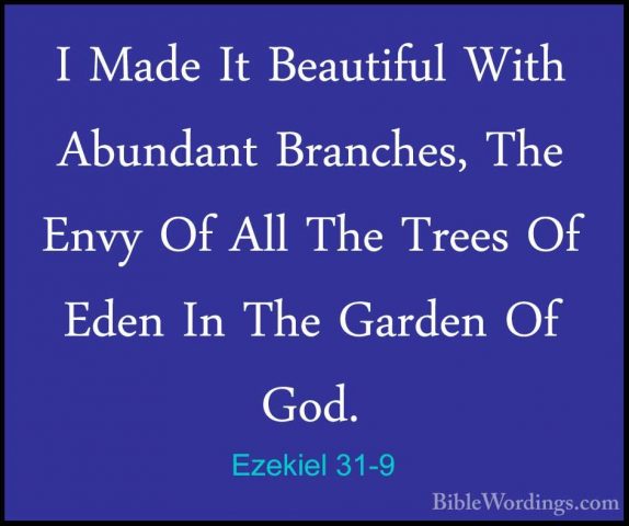 Ezekiel 31-9 - I Made It Beautiful With Abundant Branches, The EnI Made It Beautiful With Abundant Branches, The Envy Of All The Trees Of Eden In The Garden Of God. 