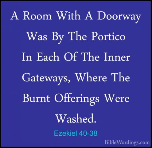Ezekiel 40-38 - A Room With A Doorway Was By The Portico In EachA Room With A Doorway Was By The Portico In Each Of The Inner Gateways, Where The Burnt Offerings Were Washed. 