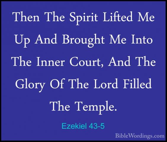 Ezekiel 43-5 - Then The Spirit Lifted Me Up And Brought Me Into TThen The Spirit Lifted Me Up And Brought Me Into The Inner Court, And The Glory Of The Lord Filled The Temple. 