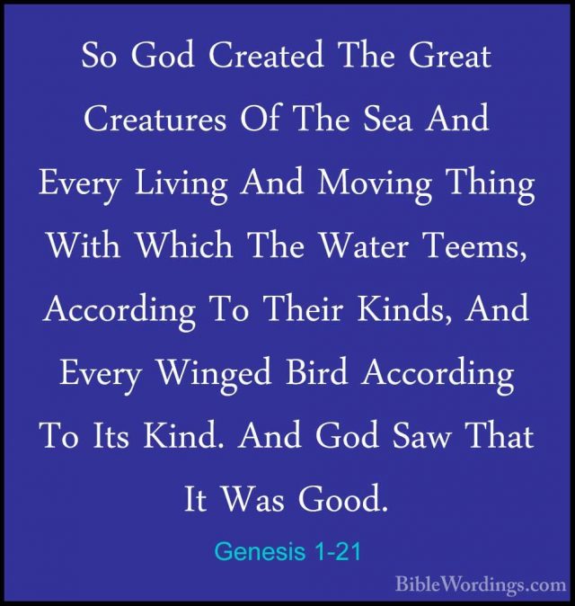 Genesis 1 - Holy Bible English - BibleWordings.com