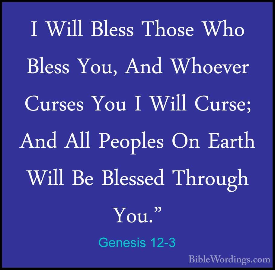 What is the meaning of bless and curse in Genesis 12:3?