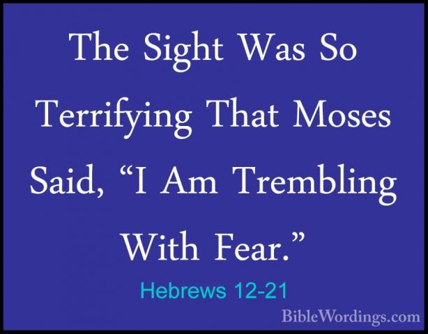 Hebrews 12-21 - The Sight Was So Terrifying That Moses Said, "I AThe Sight Was So Terrifying That Moses Said, "I Am Trembling With Fear." 