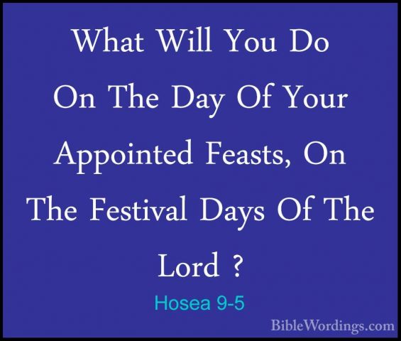 Hosea 9-5 - What Will You Do On The Day Of Your Appointed Feasts,What Will You Do On The Day Of Your Appointed Feasts, On The Festival Days Of The Lord ? 
