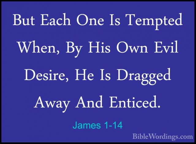 James 1-14 - But Each One Is Tempted When, By His Own Evil DesireBut Each One Is Tempted When, By His Own Evil Desire, He Is Dragged Away And Enticed. 