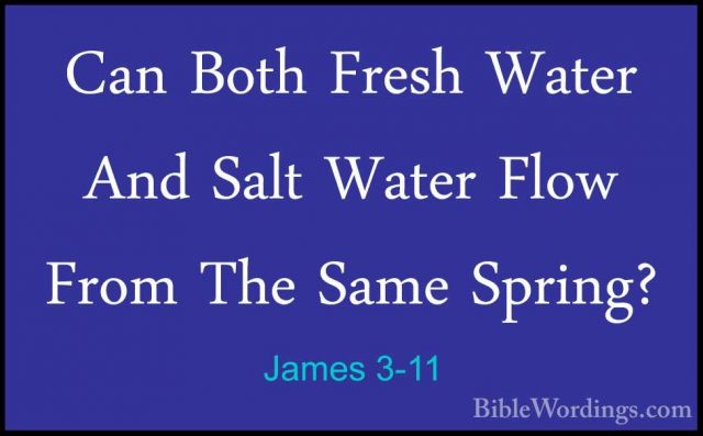 James 3-11 - Can Both Fresh Water And Salt Water Flow From The SaCan Both Fresh Water And Salt Water Flow From The Same Spring? 