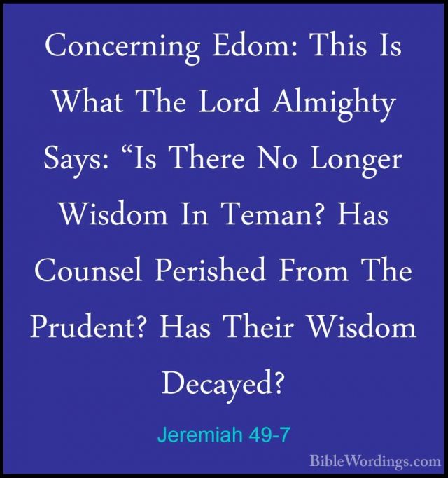 Jeremiah 49 - Holy Bible English - BibleWordings.com