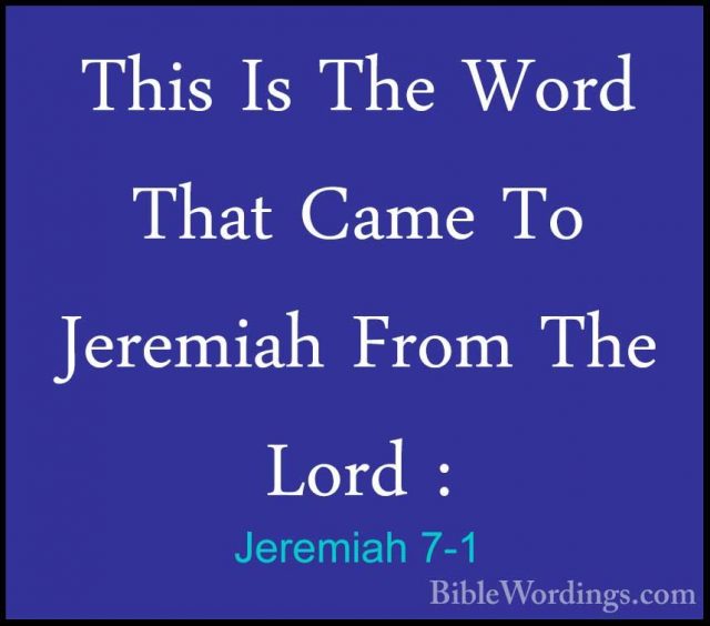 Jeremiah 7 - Holy Bible English - BibleWordings.com