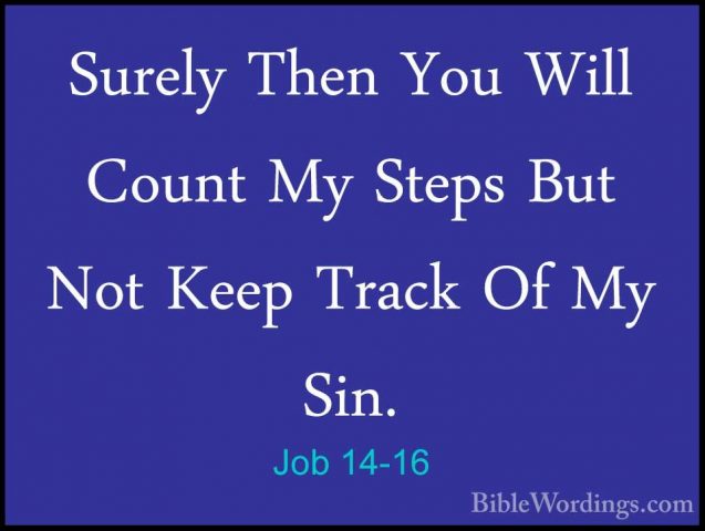 Job 14-16 - Surely Then You Will Count My Steps But Not Keep TracSurely Then You Will Count My Steps But Not Keep Track Of My Sin. 