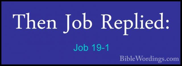 Job 19-1 - Then Job Replied:Then Job Replied: 