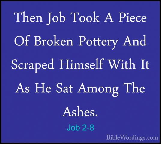 Job 2-8 - Then Job Took A Piece Of Broken Pottery And Scraped HimThen Job Took A Piece Of Broken Pottery And Scraped Himself With It As He Sat Among The Ashes. 