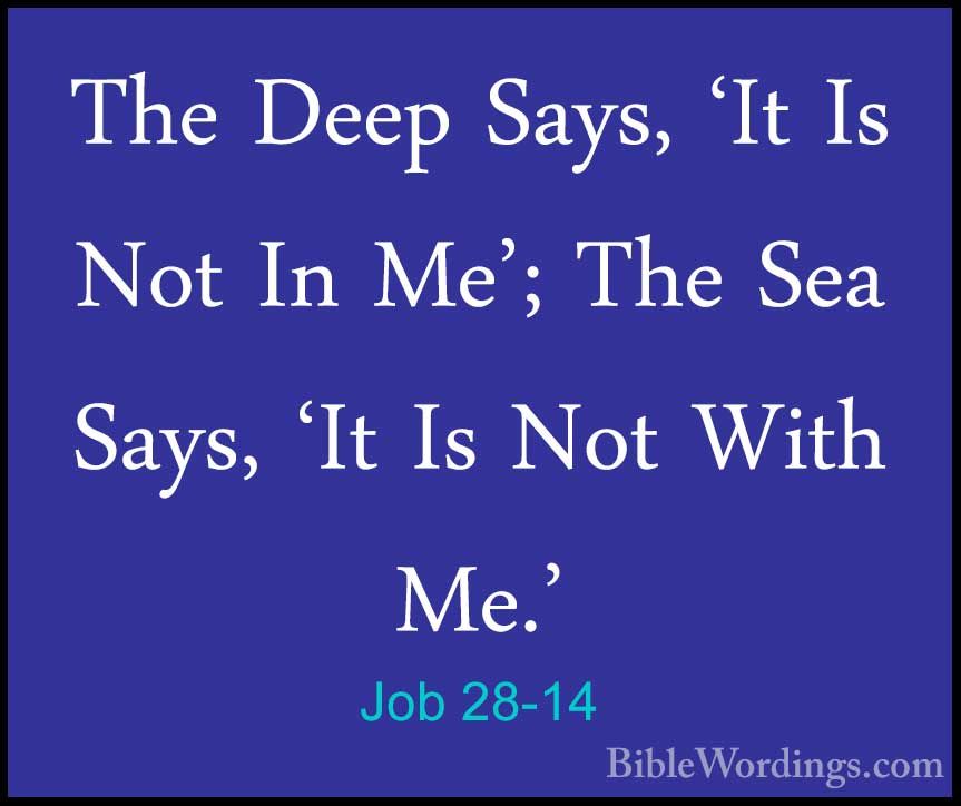 Job 28 - Holy Bible English - BibleWordings.com