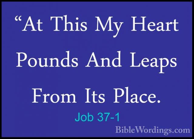 Job 37-1 - "At This My Heart Pounds And Leaps From Its Place."At This My Heart Pounds And Leaps From Its Place. 