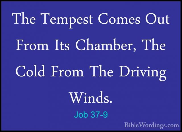 Job 37-9 - The Tempest Comes Out From Its Chamber, The Cold FromThe Tempest Comes Out From Its Chamber, The Cold From The Driving Winds. 