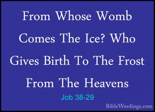 Job 38-29 - From Whose Womb Comes The Ice? Who Gives Birth To TheFrom Whose Womb Comes The Ice? Who Gives Birth To The Frost From The Heavens 