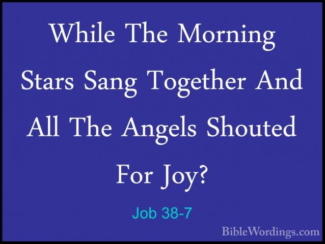 Job 38-7 - While The Morning Stars Sang Together And All The AngeWhile The Morning Stars Sang Together And All The Angels Shouted For Joy? 