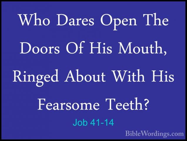 Job 41-14 - Who Dares Open The Doors Of His Mouth, Ringed About WWho Dares Open The Doors Of His Mouth, Ringed About With His Fearsome Teeth? 